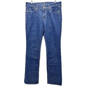 Old Navy The Flirt‎ Boot Cut Jeans Size 8 Long Blue Denim Straight Mid Rise